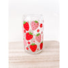 Strawberry Garden Can Glass Cup--Painted Lavender
