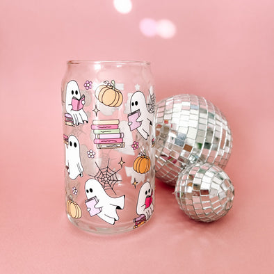 Ghost Readers Bookish Glass Cup-Painted Lavender