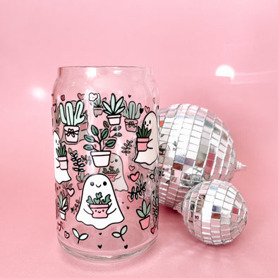 Ghost Plant Lover Glass Cup-Painted Lavender