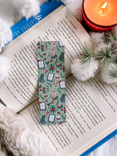 Cozy Holiday Cats Bookmark-Bookmarks-Painted Lavender