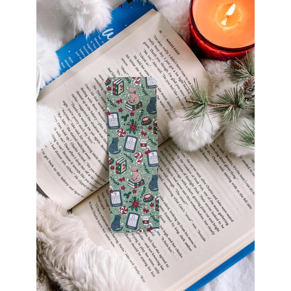 Cozy Holiday Cats Bookmark-Bookmarks-Painted Lavender