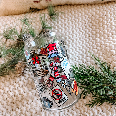 I Smell Snow Glass Cup-Painted Lavender