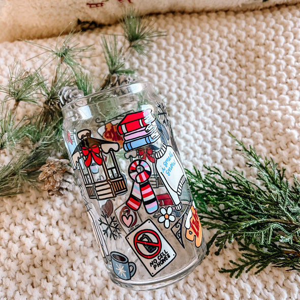 I Smell Snow Glass Cup-Painted Lavender