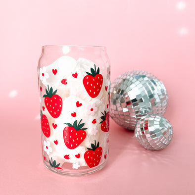 Strawberry Fields Glass Cup-Painted Lavender
