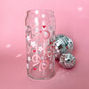 Coquette Pink Bows and Flowers Glass Cup-Painted Lavender