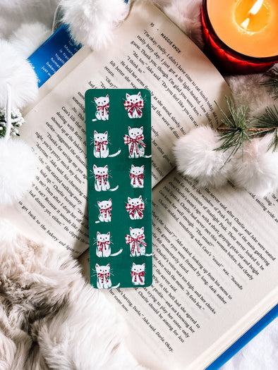 Festive Cats Bookmark-Bookmarks-Painted Lavender