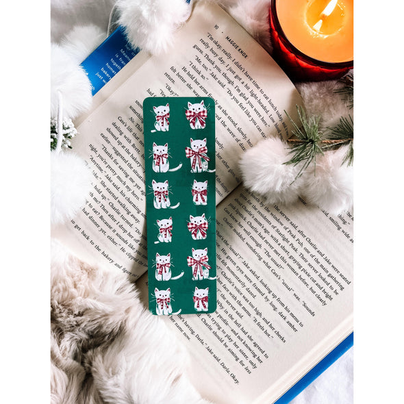 Festive Cats Bookmark-Bookmarks-Painted Lavender