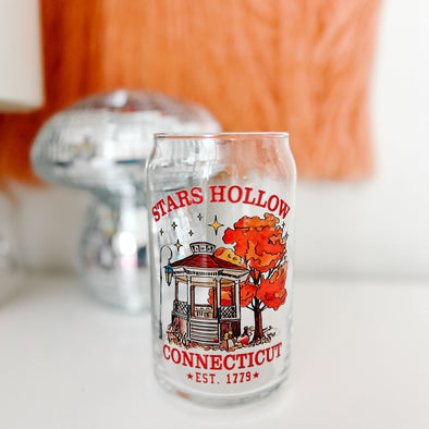 Stars Hollow Can Glass Cup-Painted Lavender
