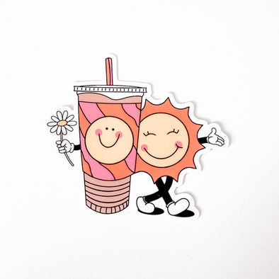 Iced Coffee and Sunshine Sticker-Stickers-Painted Lavender
