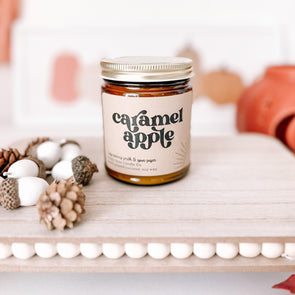 Caramel Apple Soy Candle--Painted Lavender