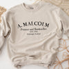 A Malcolm Printer and Bookseller Sweatshirt-Painted Lavender