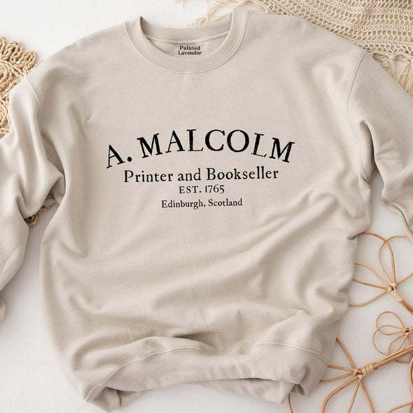 A Malcolm Printer and Bookseller Sweatshirt-Painted Lavender