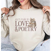 All's Fair In Love and Poetry Books Crewneck Sweatshirt-Painted Lavender
