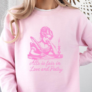All's Fair In Love and Poetry Vintage Crewneck--Painted Lavender