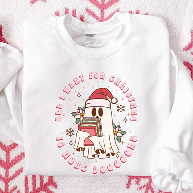 All I Want for Christmas Is More Books Crewneck-Painted Lavender