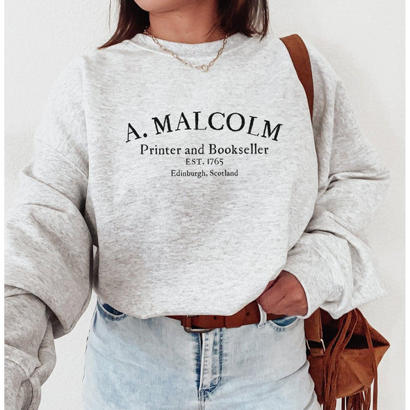 A Malcolm Printer and Bookseller Sweatshirt-Painted Lavender