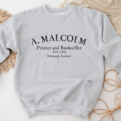 A Malcolm Printer and Bookseller Sweatshirt-Painted Lavender