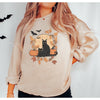 Autumn Leaves Cat Crewneck Sweatshirt-Painted Lavender