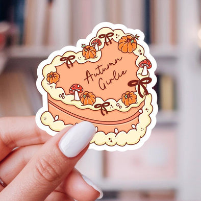 Autumn Girlie Fall Cake Sticker-Stickers-Painted Lavender