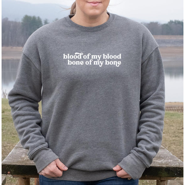 Blood of My Blood Minimal Premium Crewneck Sweatshirt-S-Grey-Painted Lavender