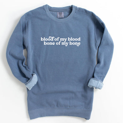 Blood of My Blood Minimal Premium Crewneck Sweatshirt-S-Blue Jean-Painted Lavender