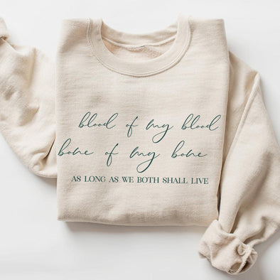 Blood of My Blood Wedding Vows Classic Crewneck Sweatshirt, Spruce Print-Painted Lavender