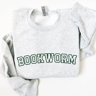 Bookworm Varsity Crewneck Sweatshirt-Painted Lavender