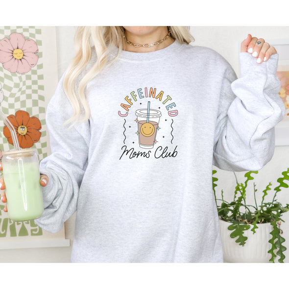 Caffeinated Moms Club Crewneck-Painted Lavender