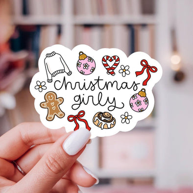 Christmas Girly Sticker-Stickers-Painted Lavender