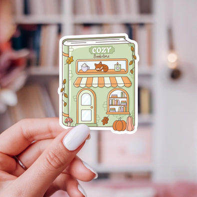 Cozy Book Bookstore Sticker-Stickers-Painted Lavender