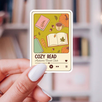 Cozy Read Autumn Book Club Sticker-Stickers-Painted Lavender
