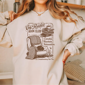 Cozy Readers Book Club Crewneck Sweatshirt-Painted Lavender
