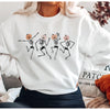 Dancing Pink Pumpkin Skellies Crewneck Sweatshirt-Painted Lavender
