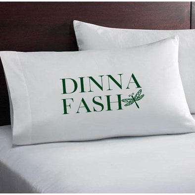Dinna Fash Dragonfly Outlander Pillowcase, Dark Green-Painted Lavender