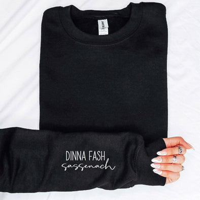 Dinna Fash Sassenach Classic Sweatshirt (Sleeve Print)-Painted Lavender