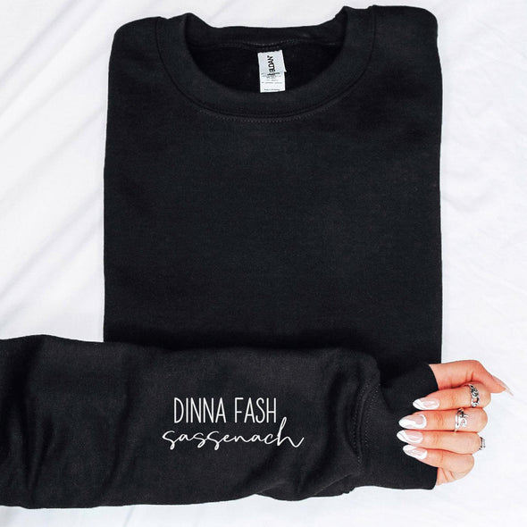 Dinna Fash Sassenach Classic Sweatshirt (Sleeve Print)-Painted Lavender