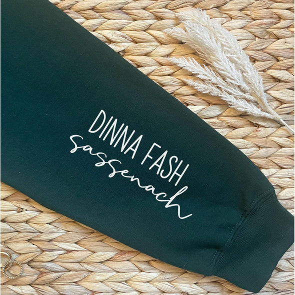 Dinna Fash Sassenach Classic Sweatshirt (Sleeve Print)--Painted Lavender