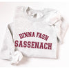 Dinna Fash Sassenach Varsity Crewneck Sweatshirt, Burgundy Print-Painted Lavender