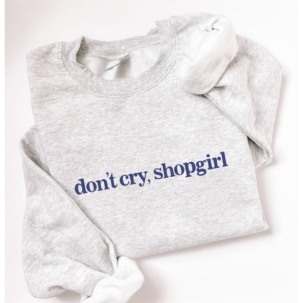 Don't Cry Shopgirl Minimal Crewneck Sweatshirt-Painted Lavender