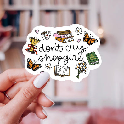 Don't Cry Shopgirl Sticker-Stickers-Painted Lavender