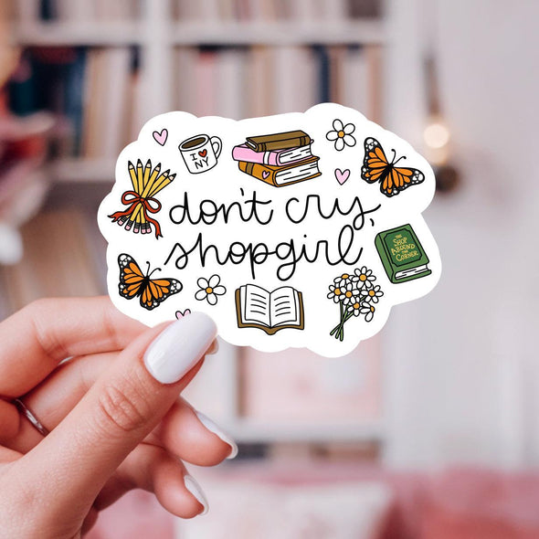 Don't Cry Shopgirl Sticker-Stickers-Painted Lavender
