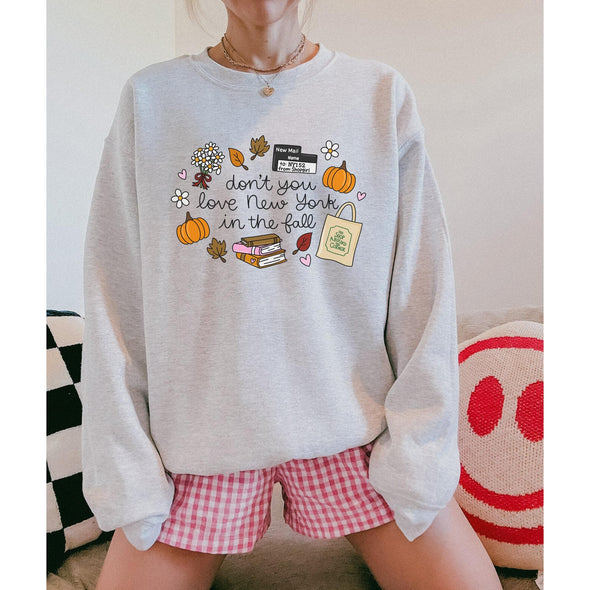 Don't You Love New York In The Fall Crewneck Sweatshirt-Painted Lavender