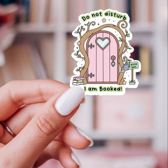 Do Not Disturb I Am Booked Sticker-Stickers-Painted Lavender