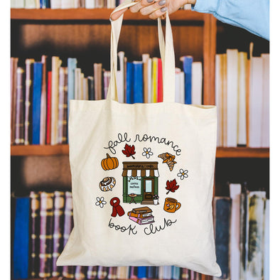 Fall Romance Book Club Tote Bag-Painted Lavender