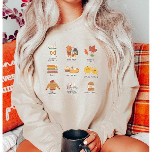 Fall Things Sweatshirt-Painted Lavender