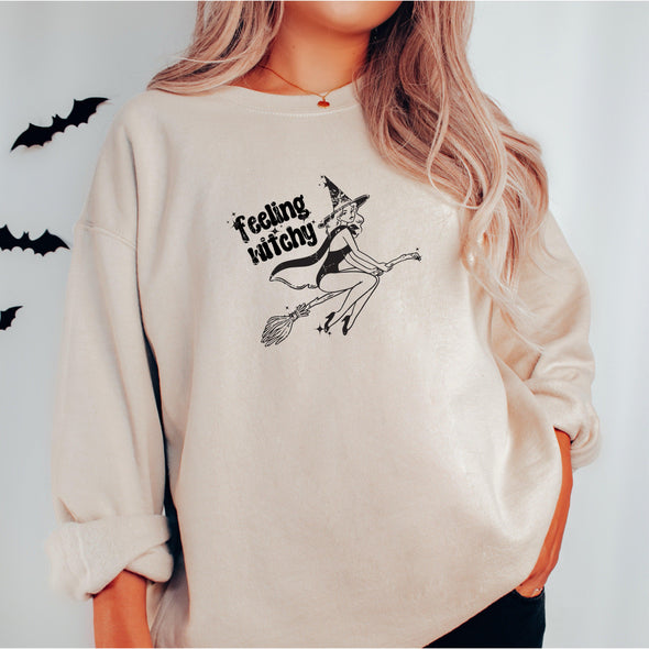 Feeling Witchy Crewneck Sweatshirt-Painted Lavender