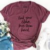 Find Your Clan Love Them Hard Vneck Tee--Painted Lavender