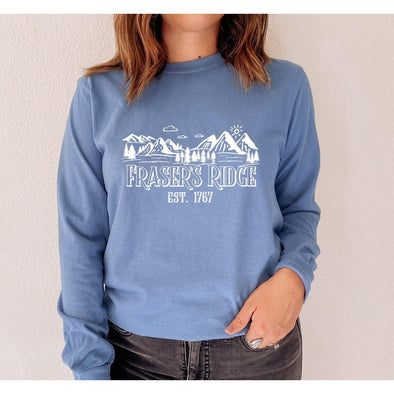 Fraser's Ridge Relaxed Fit Long Sleeve Tee--Painted Lavender