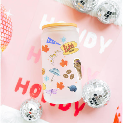 Gilmore Girls Glass Can Cup-Painted Lavender
