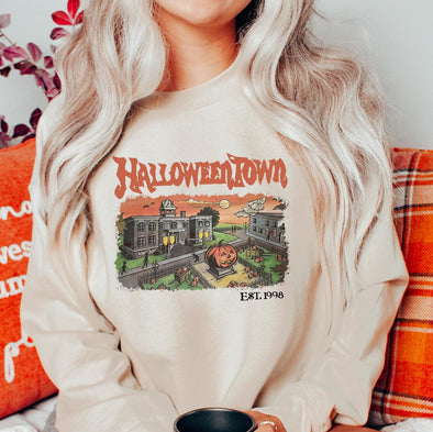 Halloweentown Vintage 90's Crewneck Sweatshirt-Painted Lavender